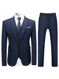 Elegant 3pc Mens Suit Set - Single-Button Blazer, Tailored Vest & Trousers - Ideal for Weddings & Business Events