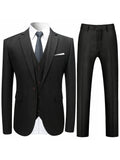 Elegant 3pc Mens Suit Set - Single-Button Blazer, Tailored Vest & Trousers - Ideal for Weddings & Business Events