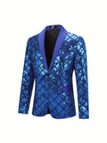 Glamorous Mens Sequin Blazer Jacket - Fashion-Forward Casual Party Coat with Sparkling Detailing, Red Elegant Outerwear for a Dashing Look, Comfort Fit and Refined Shank Buttons