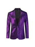 Glittering Mens Sequin-Ornamented Suit Jacket - Solid Color, Perfect for Wedding, Party & Formal Prom - A Stylish, Elegant Blazer to Elevate Your Look