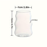 [2pcs Glass Cups With Straws] 2pcs Glass Cups With Straws, Glass Coffee Cup, Transparent Water Cup For Home And Office