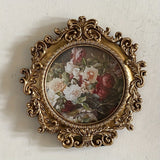 4'' Embossed Vintage Round Photo Frame for Tabletop & Wall Decor, Home Office Decor