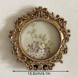 4'' Embossed Vintage Round Photo Frame for Tabletop & Wall Decor, Home Office Decor