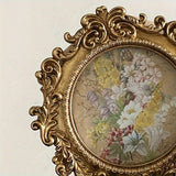 4'' Embossed Vintage Round Photo Frame for Tabletop & Wall Decor, Home Office Decor