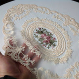 Vintage-Inspired Handmade Crochet Round Tablecloth with Elegant Hollow-Out Design for Home and Living Room Decor