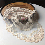 Vintage-Inspired Handmade Crochet Round Tablecloth with Elegant Hollow-Out Design for Home and Living Room Decor