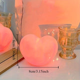 [Pink Heart-Shaped Portable Lamp] Cute Heart-Shaped Night Light - Pink Battery-Powered Bedside Lamp with Non-Rechargeable Button Battery, Portable Eye-Catching Love Atmosphere Light, Ideal Gift for Valentine's, Mother's Day,