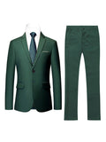 Stylish One-Button Classic Fit Business Suit Set - Premium Solid Color Jacket & Matching Dress Pants, Ideal for Weddings, Formal Events, Job Interviews, and Business Meetings - High-Quality Fabric, Adjustable Waistband, and C