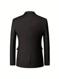 Stylish One-Button Classic Fit Business Suit Set - Premium Solid Color Jacket & Matching Dress Pants, Ideal for Weddings, Formal Events, Job Interviews, and Business Meetings - High-Quality Fabric, Adjustable Waistband, and C