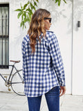 Long Sleeve Women's Flannel Classic Plaid Button Down Shirts for Fall Casual Loose ELESOL