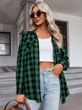 Long Sleeve Women's Flannel Classic Plaid Button Down Shirts for Fall Casual Loose ELESOL