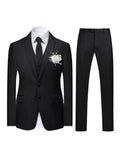 Men's Casual Suit Set Solid Color Two-Buckle Suit Jacket Men's Suit Three-piece Set