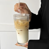 20.28oz Glass Coffee Mug - With Lid & Straw, Perfect for Coffee, Tea, Whiskey, Milk - Ideal for Home, Office, Travel, Drinking Cup