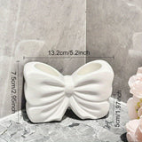 Portable Ceramic Bowknot Toothbrush Holder - No-Drill Bathroom Organizer for Toothbrushes & Toothpaste, for Return School
