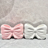 Portable Ceramic Bowknot Toothbrush Holder - No-Drill Bathroom Organizer for Toothbrushes & Toothpaste, for Return School