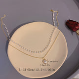 Baroque Stylish Double Layer Faux Pearl Necklace For Women Banquet Party Daily Wear Jewelry Gift