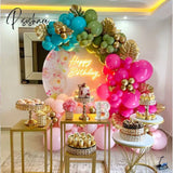 179Pc Blue Avocado Green Rose Red Pink Balloons Arch Garland Kit Metal Gold Plam Leaves Diy Balloon