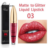 18 Colors Diamond Lip Gloss Waterproof Long Lasting Glitter Lipstick Liquid Shiny Shimmer Pearl