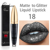 18 Colors Diamond Lip Gloss Waterproof Long Lasting Glitter Lipstick Liquid Shiny Shimmer Pearl