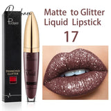 18 Colors Diamond Lip Gloss Waterproof Long Lasting Glitter Lipstick Liquid Shiny Shimmer Pearl