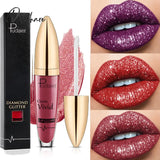 18 Colors Diamond Lip Gloss Waterproof Long Lasting Glitter Lipstick Liquid Shiny Shimmer Pearl