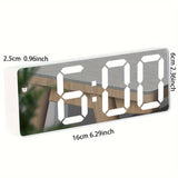 1pc Led Mirror Table Alarm Clock Digital Alarm Snooze Display Time Desktop Electronic Table Night Light Desktop USB Alarm Clock Home Decor  For Bedroom Office Table Clock