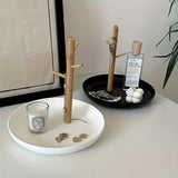 Contemporary Artificial Wood 1pc Entryway Tabletop Storage Tray - Key Jewelry Perfume Holder for Home Room Living Room Office Decor