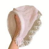 [Chic Sun Protection Triangle Scarf] Elegant Lace Knit Triangle Scarf - Chic Sun Protection Headband for Women, Cute & Sweet Style, Summer, Dopamine, Hairband