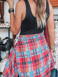 Long Sleeve Plaid Patched Pocket Elegant Shirt for Spring & Fall, Women's Button Front Clothing