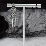 Halloween Silvery Skeleton Design Dangle Earrings Retro Goth Style Alloy Jewelry Ghost Festival Ornaments