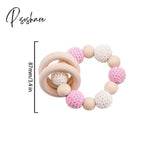 1Pc Baby Wooden Rattle Toy Crochet Animal Giraffe Teether Gym Music Ring Toys Newborn Pram Stroller