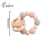 1Pc Baby Wooden Rattle Toy Crochet Animal Giraffe Teether Gym Music Ring Toys Newborn Pram Stroller