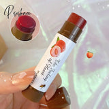 1Pc Fruit Lip Balm Peach Tea Color Gloss Natural Lasting Moisturizing Lighten Lines Changing Jelly