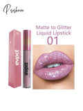 1Pc Glitter Diamond Liquid Lipstick Waterproof Long Lasting Non-Stick Cup Pearl Shiny Matte Lip