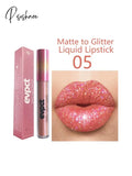 1Pc Glitter Diamond Liquid Lipstick Waterproof Long Lasting Non-Stick Cup Pearl Shiny Matte Lip