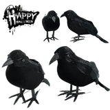 1Pc Halloween Black Crow Model Simulation Fake Bird Animal Scary Toys For Party Home Decoration