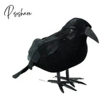 1Pc Halloween Black Crow Model Simulation Fake Bird Animal Scary Toys For Party Home Decoration