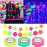 1Pc Luminous Tape Hanging Round Dot/Star Garlands Glow In The Dark Neon Tape For Children Party