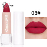 1Pc Matte Nude Lipstick Waterproof Long Lasting Non-Stick Cup Sexy Red Pink Velvet Lipsticks Women