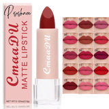 1Pc Matte Nude Lipstick Waterproof Long Lasting Non-Stick Cup Sexy Red Pink Velvet Lipsticks Women