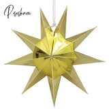 1Pcs 27Cm 3D Angles Paper Star Hanging Reusable Christmas Party Tree Ornament Home Wedding Bedroom