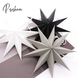 1Pcs 27Cm 3D Angles Paper Star Hanging Reusable Christmas Party Tree Ornament Home Wedding Bedroom