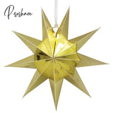 1Pcs 27Cm 3D Angles Paper Star Hanging Reusable Christmas Party Tree Ornament Home Wedding Bedroom