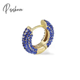 1Pcs New Fashion Multicolor Bead Hoop Earrings Women Elegant Round Gold Plated Shape Boho Party