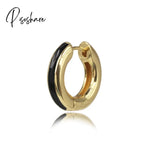 1Pcs New Fashion Multicolor Bead Hoop Earrings Women Elegant Round Gold Plated Shape Boho Party