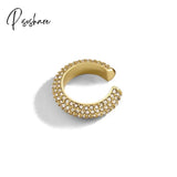 1Pcs New Fashion Multicolor Bead Hoop Earrings Women Elegant Round Gold Plated Shape Boho Party