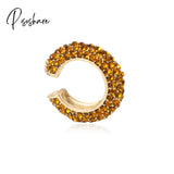 1Pcs New Fashion Multicolor Bead Hoop Earrings Women Elegant Round Gold Plated Shape Boho Party