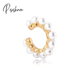 1Pcs New Fashion Multicolor Bead Hoop Earrings Women Elegant Round Gold Plated Shape Boho Party