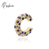 1Pcs New Fashion Multicolor Bead Hoop Earrings Women Elegant Round Gold Plated Shape Boho Party