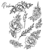 1Pcs Temporary Tattoo Black Flower Sleeve Water Transfer Cat Rose Body Art Sexy Couple Arm 21